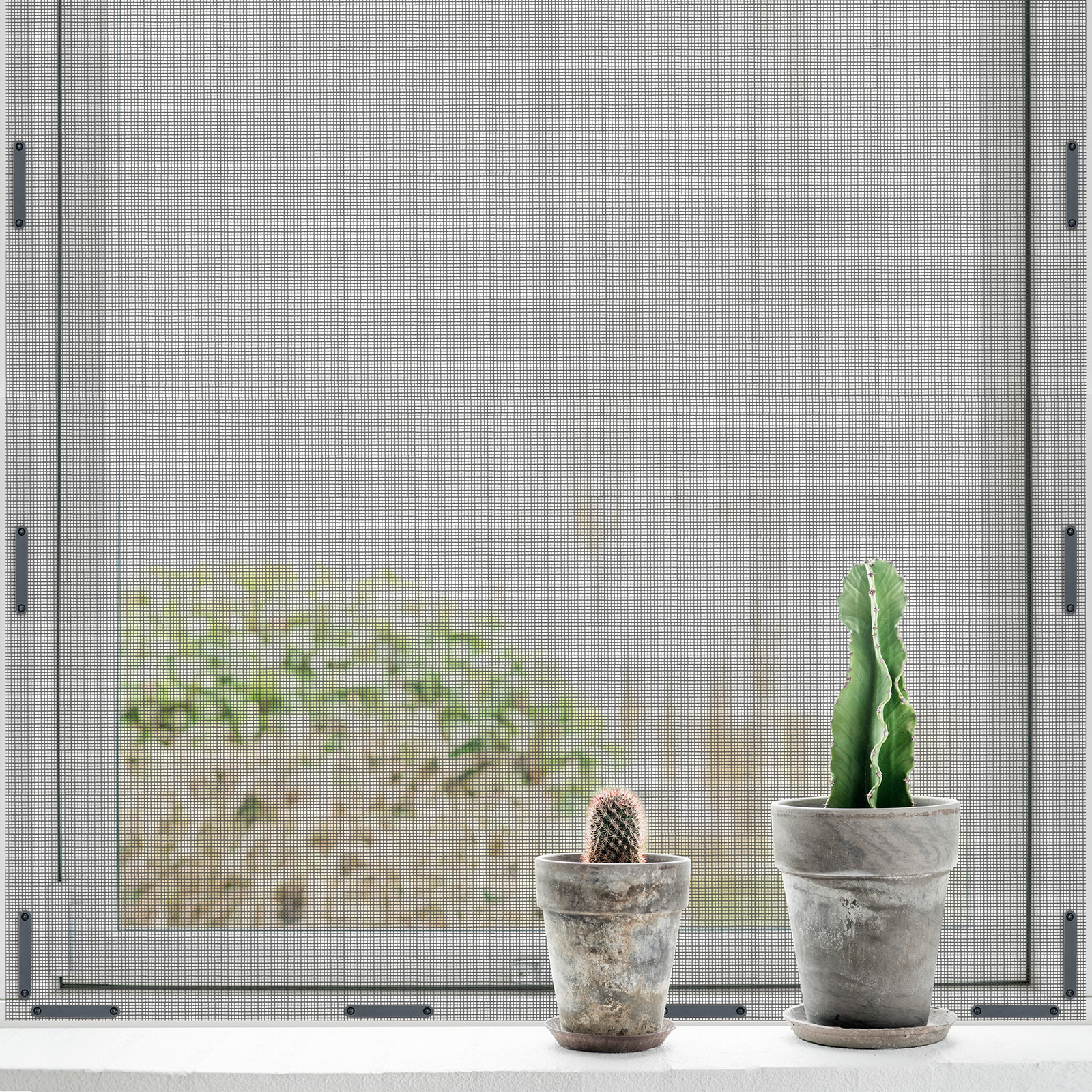 Apalus Universal Magnetic Window Fly Open-Up Screen – Washable Mesh – Adjustable Insect Net with Magnetic Clips 130 x 150 cm – Mosquito & Bug Protection with Cutter 
